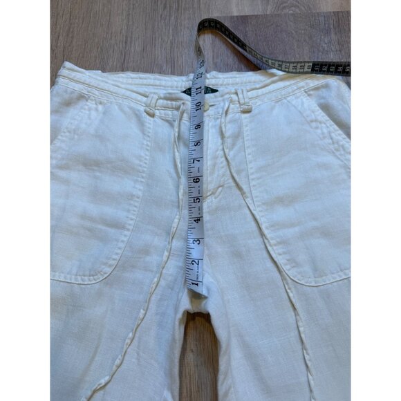 Lauren Ralph Lauren Womens White Linen Wide Leg Pants Size‎ 4 - Picture 4 of 6